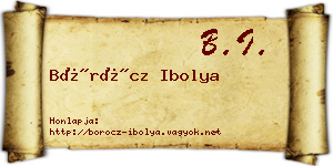 Böröcz Ibolya névjegykártya