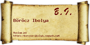 Böröcz Ibolya névjegykártya