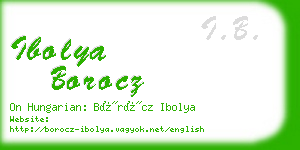 ibolya borocz business card